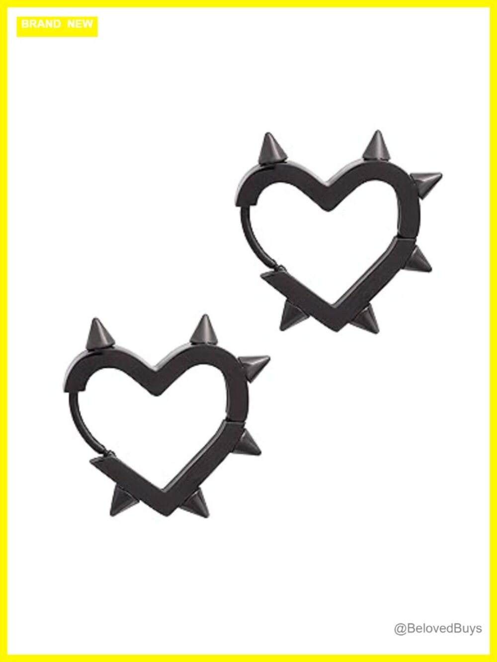 Titanium Steel Huggie Hoop Heart Spike Earrings Goth Punk Y2K Gift
